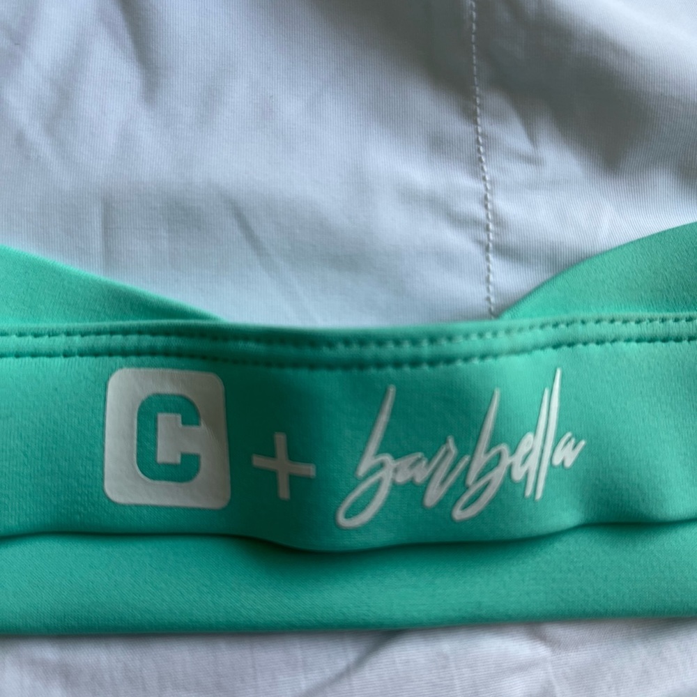 Teal barbella chest bra